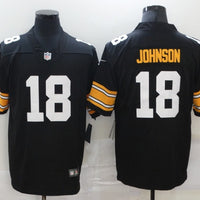 Men's Pittsburgh Steelers Diontae Johnson #18 Black Player Game Jersey1