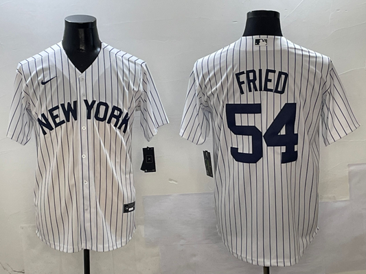Men's New York Yankees Max Fried #54 White Replica Player Jersey1