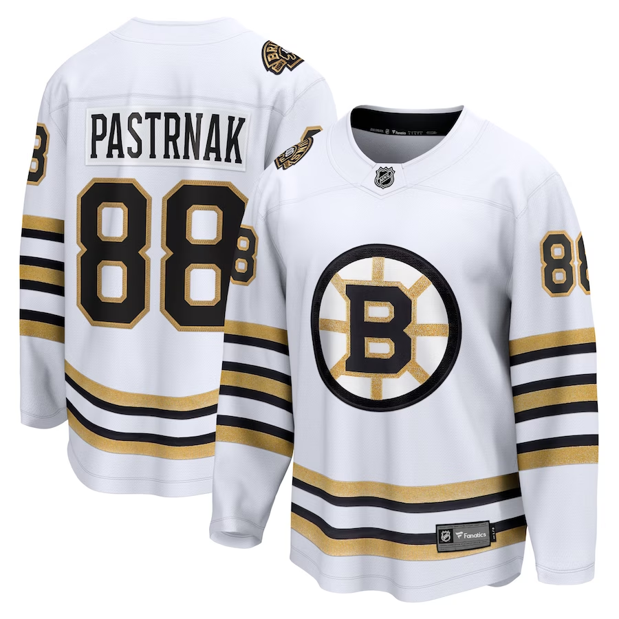 Men's Boston Bruins David Pastrnak #88 White Player Game Jersey1
