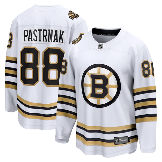 Men's Boston Bruins David Pastrnak #88 White Player Game Jersey1