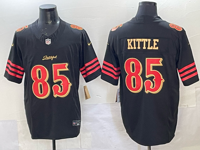 Men's San Francisco 49ers George Kittle #85 Black 2025 Rivalries Collection Game Jersey