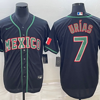 Men's 2023 World Baseball Classic #7 Julio Urias Mexico Black Jersey1