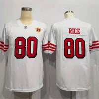 Men's San Francisco 49ers Jerry Rice White 75th Anniversary Game Player Jersey1