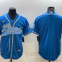 Men's Detroit Lions Blue Blank Jersey1