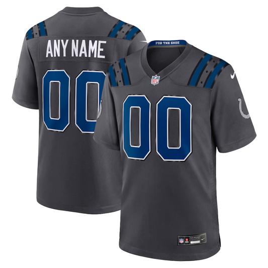 Men's Indianapolis Colts Anthracite 2026 Rivalries Collection Game Custom Jersey