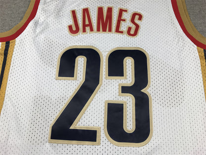 Men's Cleveland Cavaliers LeBron James #23 White 2003-04 Hardwood Classics Swingman Jersey1