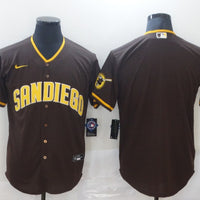 Men's San Diego Padres Brown Road Replica Blank Jersey1