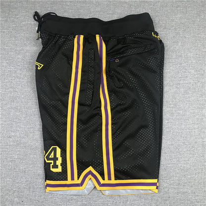 Men's Los Angeles Lakers Kobe Bryant #8-24 Black Pocket Shorts1