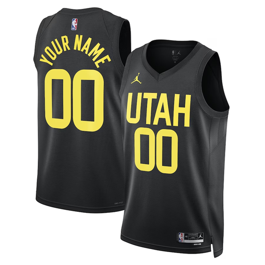 Men's Utah Jazz Black 2022/23 Swingman Custom Jersey1 - Statement Edition
