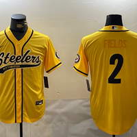 Men's Pittsburgh Steelers Justin Fields #2 Yellow Game Player Jersey1