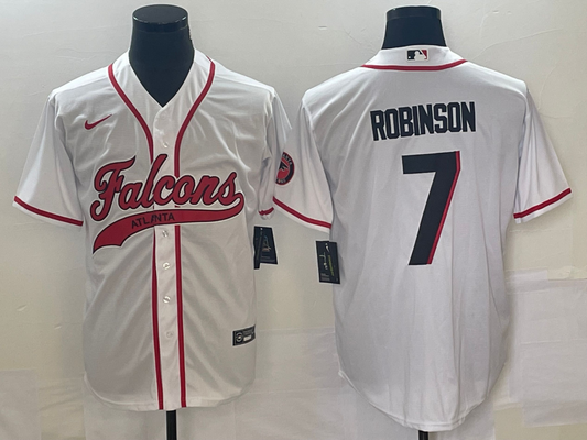 Men's Atlanta Falcons Bijan Robinson #7 White Game Jersey1 Joint Edition