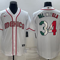 Men's 2023 World Baseball Classic #34 Fernando Valenzuela Mexico White Jersey1