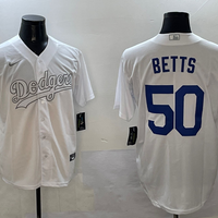 Men's Los Angeles Dodgers Mookie Betts #50 White Player Jersey1