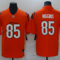Men's Cincinnati Bengals Tee Higgins #85 Orange Game Player Jersey1