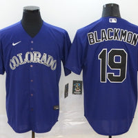 Men's Colorado Rockies Charlie Blackmon #19 Purple Replica Baseball Jersey1