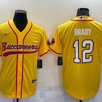 Men's Tampa Bay Buccaneers Tom Brady #12 Yellow Game Jersey1 Joint Edition