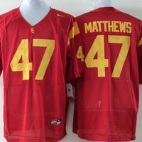 Men's USC Trojans Clay Matthews #47 Cardinal Player Game Jersey