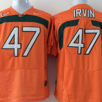 Men's Miami Hurricanes Michael Irvin #47 Orange Team Football Jersey