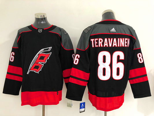 Men's Carolina Hurricanes Teuvo Teravainen #86 Black Player Jersey1