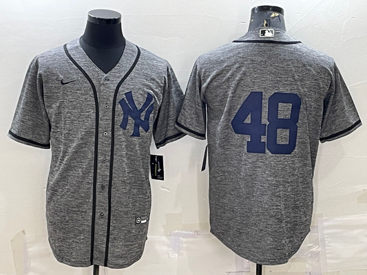 Men's New York Yankees Anthony Rizzo #48 Gray Replica Game Name Jersey1