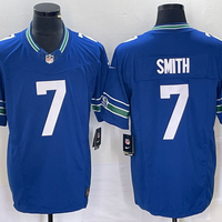 Men's Seattle Seahawks Geno Smith #7 Royal Throwback Player Game Jersey