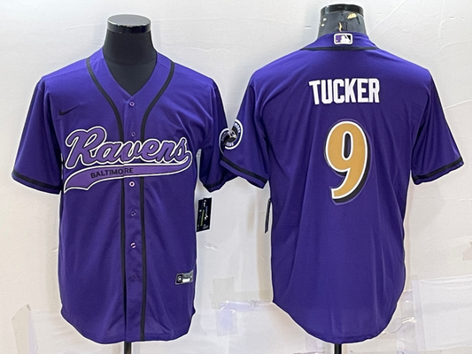 Men's Baltimore Ravens Justin Tucker #9 Purple Player Jersey1 Joint Edition