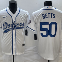 Men's Los Angeles Dodgers Mookie Betts #50 White Player Jersey1 Joint Edition