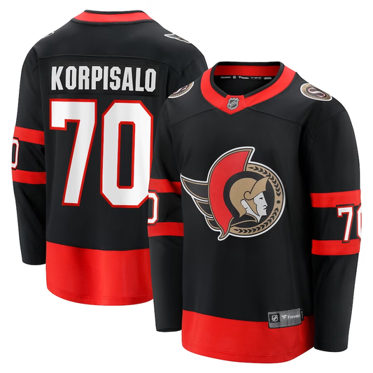 Men's Ottawa Senators Joonas Korpisalo #70 Black Player Jersey1