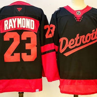 Men's Detroit Red Wings Lucas Raymond #23 Fanatics Black Player Jersey