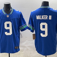 Men's Seattle Seahawks Kenneth Walker III #9 Royal Throwback Player Game Jersey