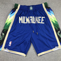 Men's Milwaukee Bucks Blue 2022/23 City Edition Basketball Shorts1