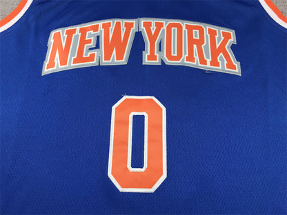 Men's New York Knicks Donte DiVincenzo #0 Blue Swingman Jersey1 - Icon Edition