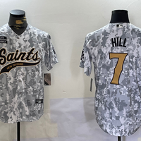 Men's New Orleans Saints Taysom Hill #7 Arctic Camo 2024 Salute to Service Player Jersey1