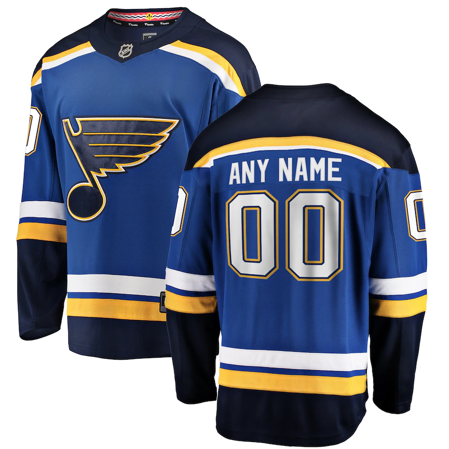 Men's St. Louis Blues Blue Home Breakaway Custom Jersey1
