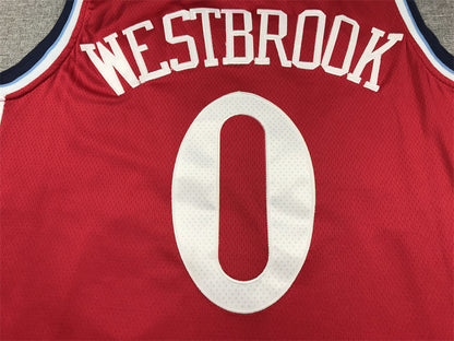 Men's LA Clippers Russell Westbrook #0 Red Swingman Player Jersey1