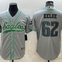 Men's Philadelphia Eagles Jason Kelce #62 Gray Game Jersey1 Joint Edition