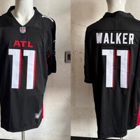 Men's Atlanta Falcons Jalon Walker #11 Black Game Jersey