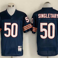 Men's Chicago Bears Mike Singletary Mitchell & Ness Navy Legacy Replica Player Jersey1