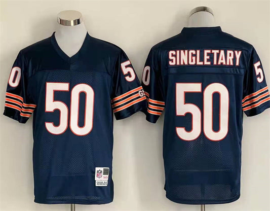 Men's Chicago Bears Mike Singletary Mitchell & Ness Navy Legacy Replica Player Jersey1