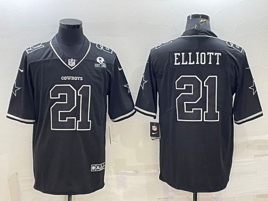 Men's Dallas Cowboys Ezekiel Elliott #21 Black Alternate Vapor Limited Jersey1