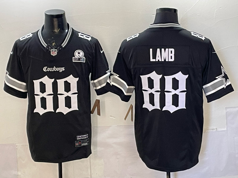 Men's Dallas Cowboys CeeDee Lamb #88 Black Player Game Jersey