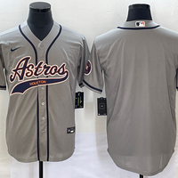 Men's Houston Astros Gray Replica Blank Jersey1 Joint Edition