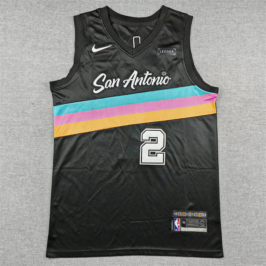 Men's San Antonio Spurs Dylan Harper #2 Black 2025/26 Swingman Jersey - City Edition