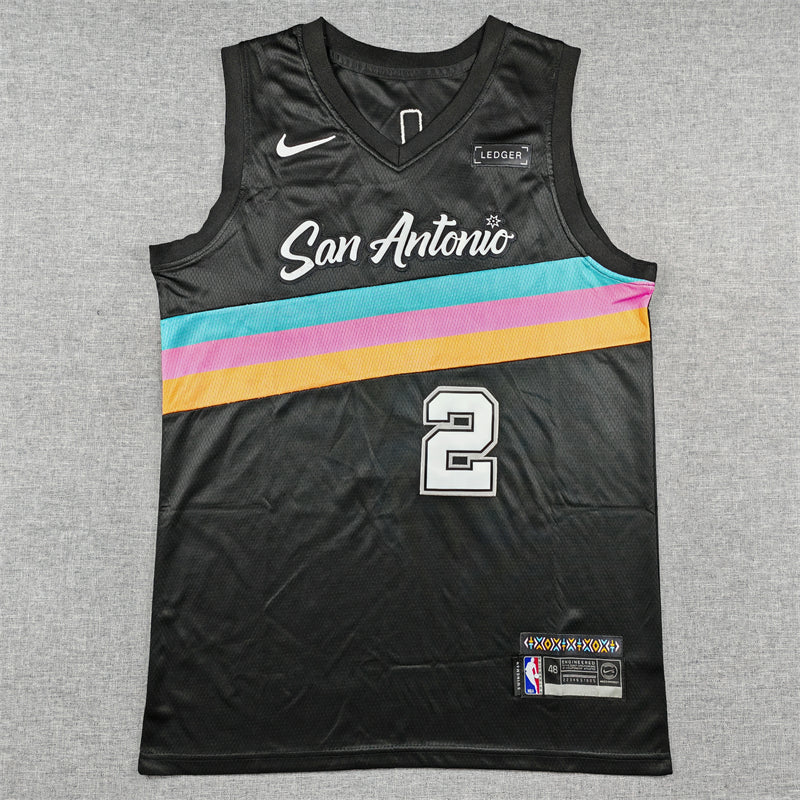 Men's San Antonio Spurs Dylan Harper #2 Black 2025/26 Swingman Jersey - City Edition