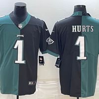 Men's Philadelphia Eagles Jalen Hurts #1 Midnight Green/Black Game Jersey1