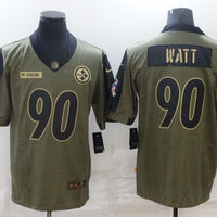 Men's Pittsburgh Steelers T.J. Watt #90 Brown Player Game Jersey1