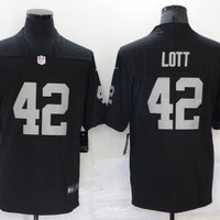 Men's Las Vegas Raiders Ronnie Lott #42 Black Game Jersey1