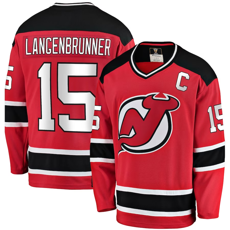 Men's New Jersey1 Devils Jamie Langenbrunner #15 Red Player Game Jersey1