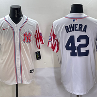 Men's New York Yankees Mariano Rivera #42 White Team Player Game Jersey