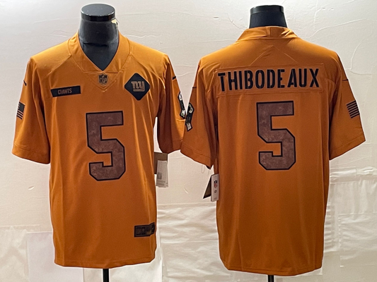 Men's New York Giants Kayvon Thibodeaux #5 Brown 2023 Salute To Service Limited Jersey1